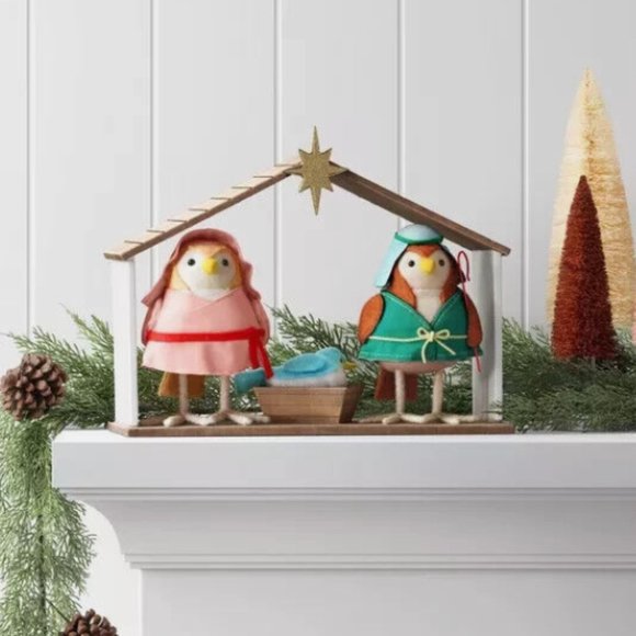TARGET Set of 3 BIRDS NATIVITY SCENE MANGER WONDERSHOP CHRISTMAS RARE 2023 New! - Picture 2 of 5